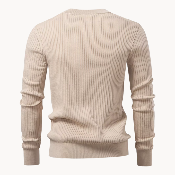 Prążkowana koszulka Henley