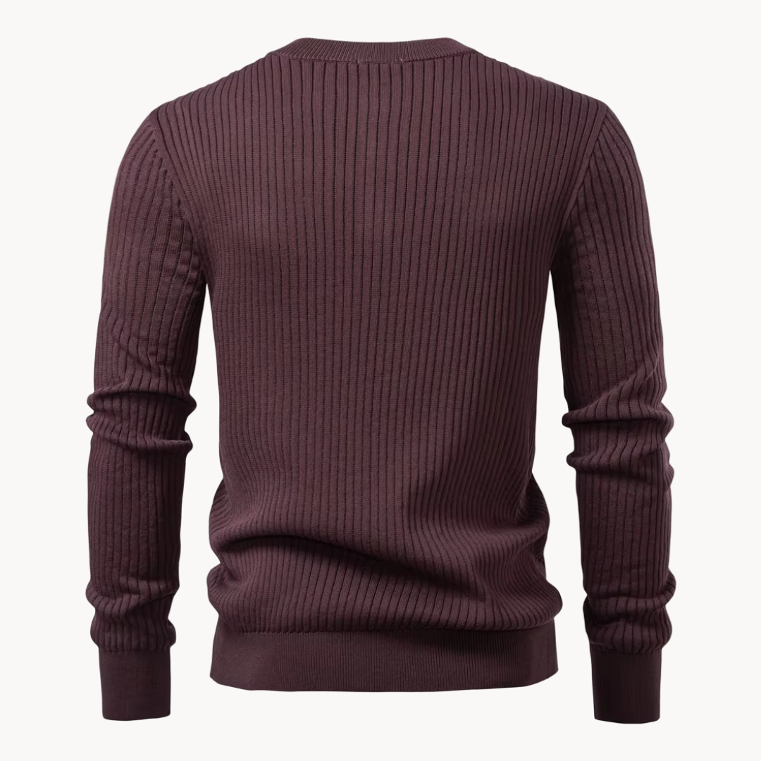 Prążkowana koszulka Henley