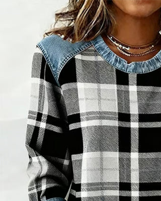 Stylowy sweter w kratę