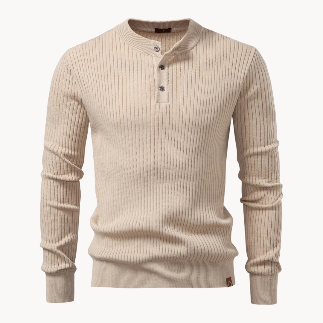 Prążkowana koszulka Henley