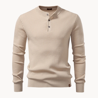 Prążkowana koszulka Henley