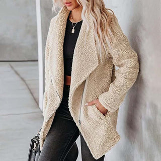 Manteau En Peluche Chaud Décontracté
