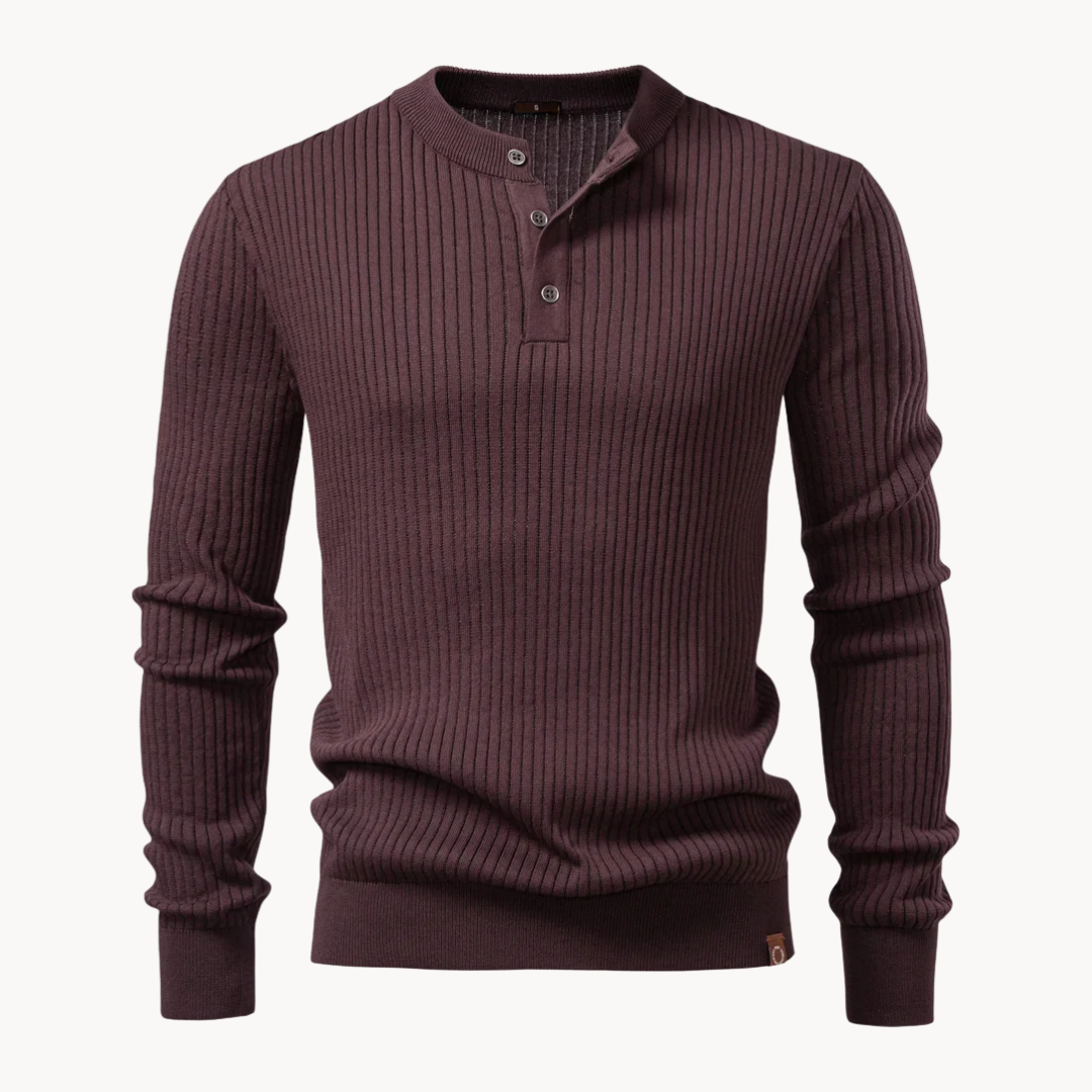 Prążkowana koszulka Henley