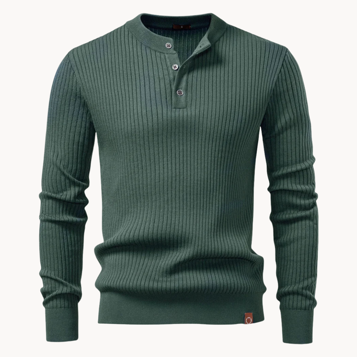 Prążkowana koszulka Henley