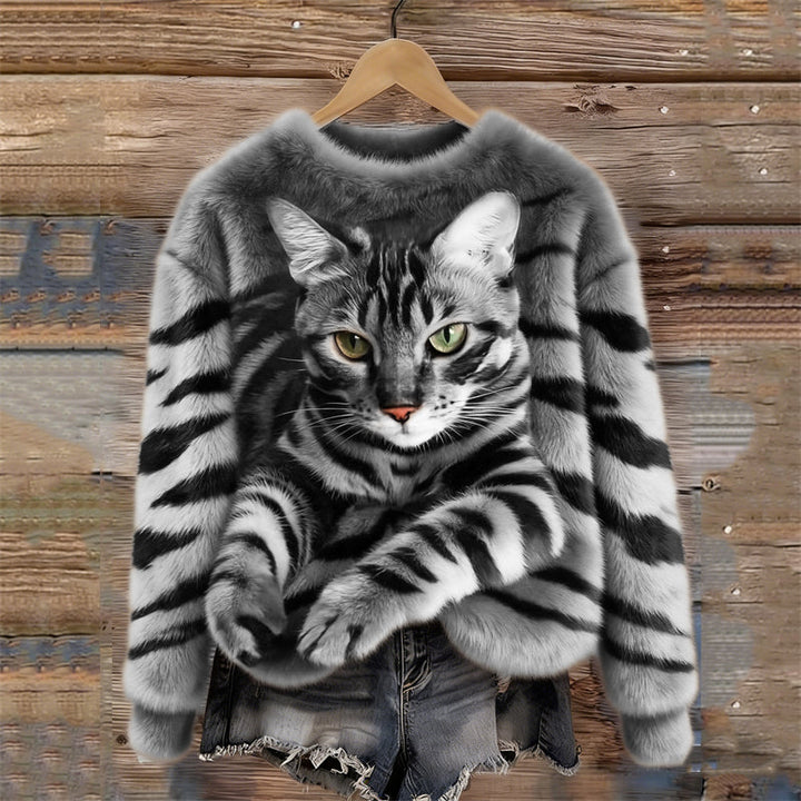 Marie™ | Miękki elegancki sweter z motywem kota