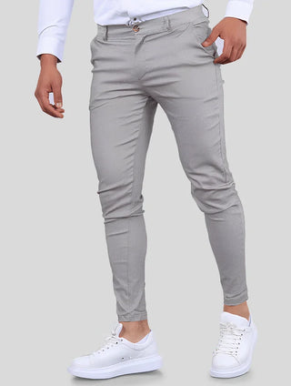 Felix Slim Fit Stretch Spodnie Męskie – Jasnoszare
