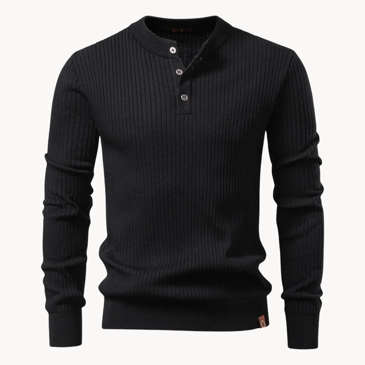 Prążkowana koszulka Henley