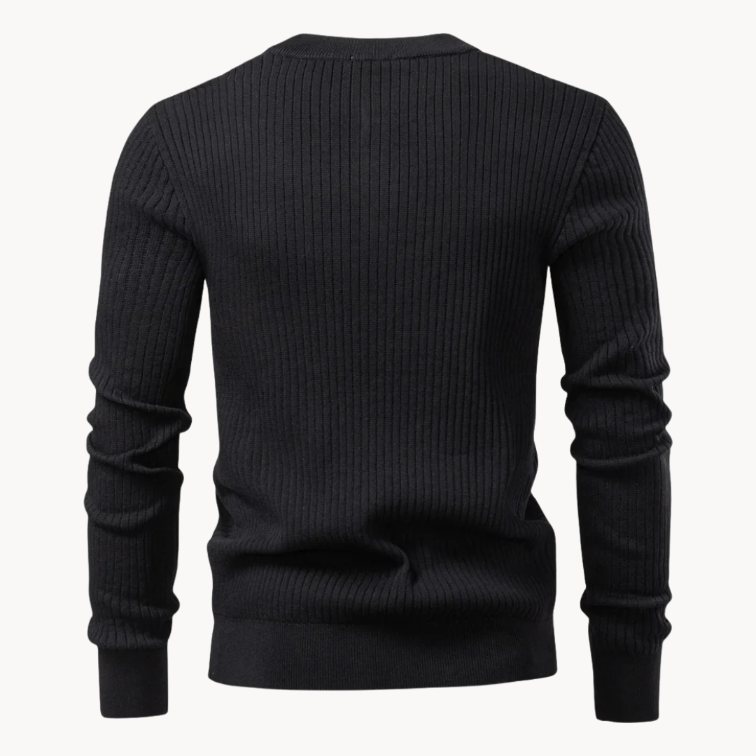 Prążkowana koszulka Henley