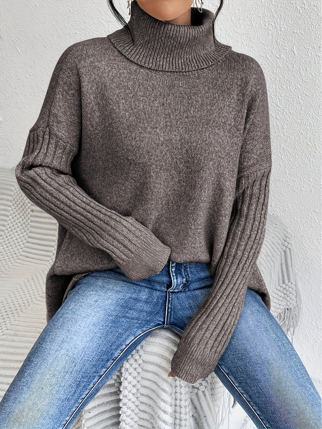 Léïna™ – Miękki, swobodny sweter z golfem