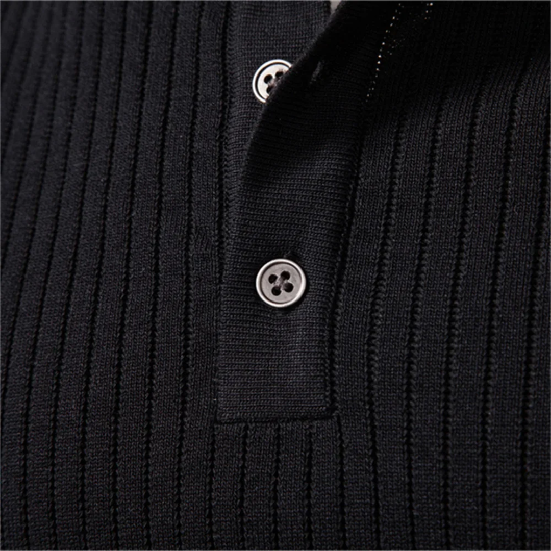 Prążkowana koszulka Henley