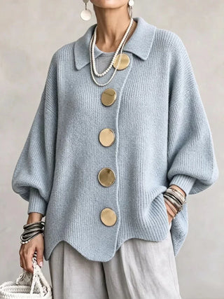 Rina | Elegancki kardigan oversize z efektownymi guzikami