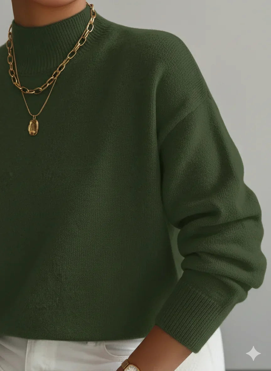 Modny sweter z golfem