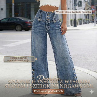 Aveline™ | Dżinsy z wysokim stanem i szeroką nogawką