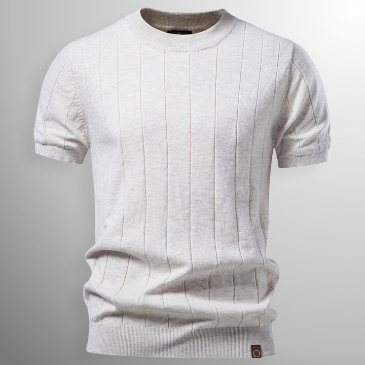 Luca | Luksusowy prążkowany T-shirt