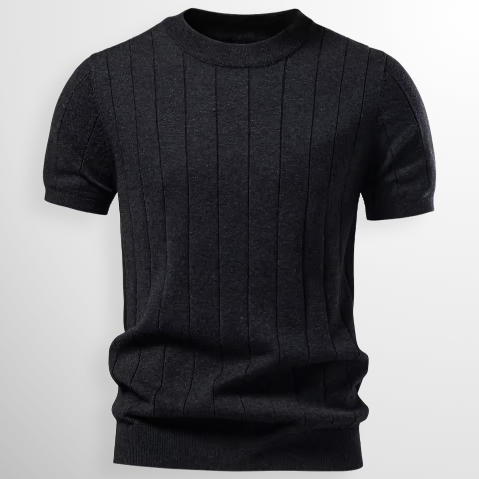 Luca | Luksusowy prążkowany T-shirt