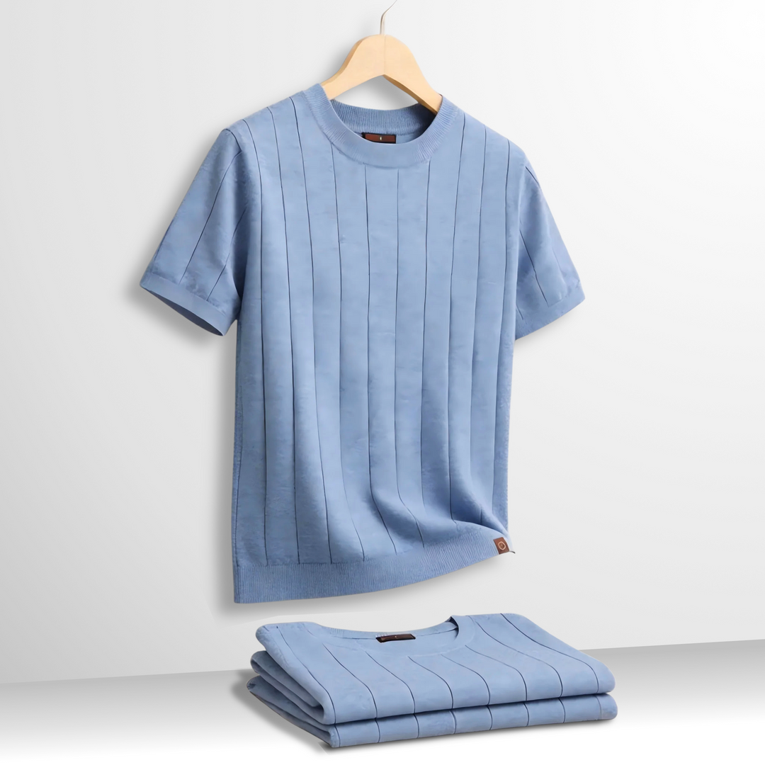 Luca | Luksusowy prążkowany T-shirt