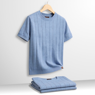 Luca | Luksusowy prążkowany T-shirt