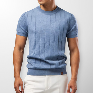 Luca | Luksusowy prążkowany T-shirt