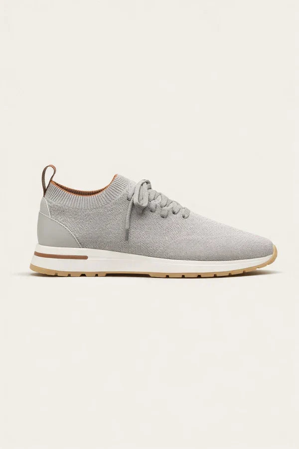 Lekkie szare sneakersy z dzianiny Active.
