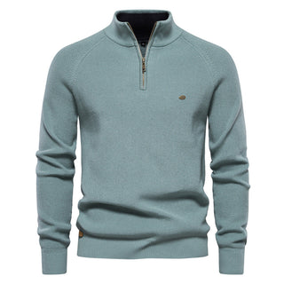 DELACROIX | Pull Demi-Zip Maille Côtelée Pierre