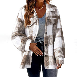 Manteau Chaud Décontracté À Carreaux