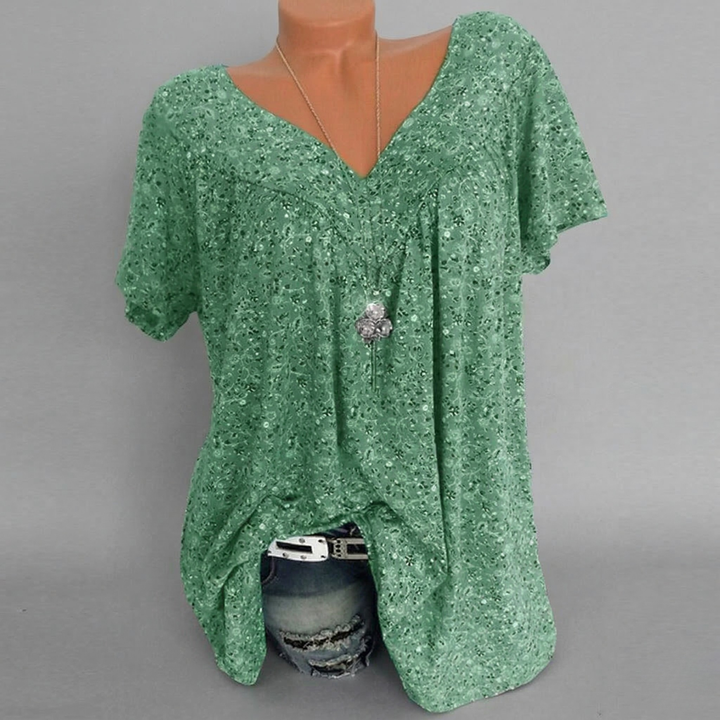 T-shirt Flora z dekoltem w serekKoszulka Flora z dekoltem w serek