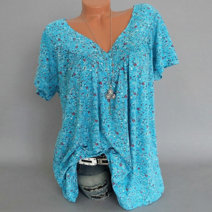 T-shirt Flora z dekoltem w serekKoszulka Flora z dekoltem w serek