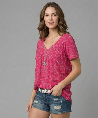 T-shirt Flora z dekoltem w serekKoszulka Flora z dekoltem w serek