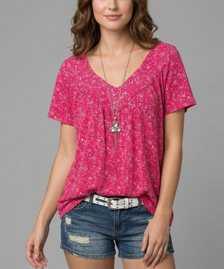 T-shirt Flora z dekoltem w serekKoszulka Flora z dekoltem w serek
