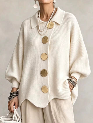Rina | Elegancki kardigan oversize z efektownymi guzikami
