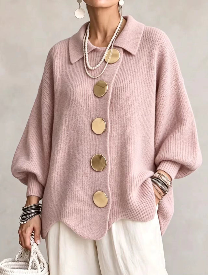 Rina | Elegancki kardigan oversize z efektownymi guzikami