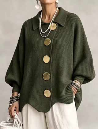 Rina | Elegancki kardigan oversize z efektownymi guzikami