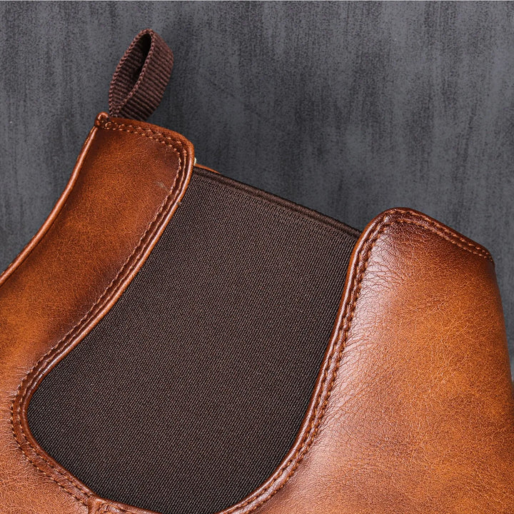 Mikołaj | Brązowe eleganckie skórzane buty