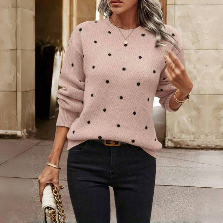 Dzianinowy sweter w kropki