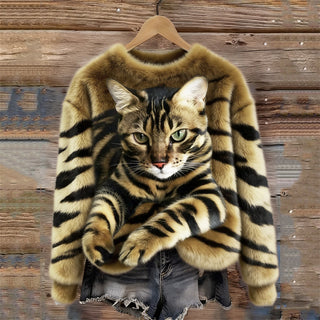 Marie™ | Miękki elegancki sweter z motywem kota