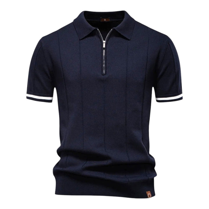Tobias | Pionowa dzianinowa koszulka polo