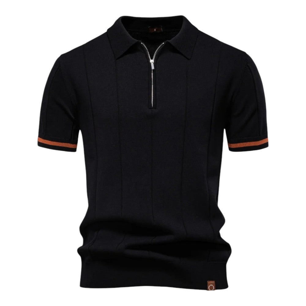 Tobias | Pionowa dzianinowa koszulka polo