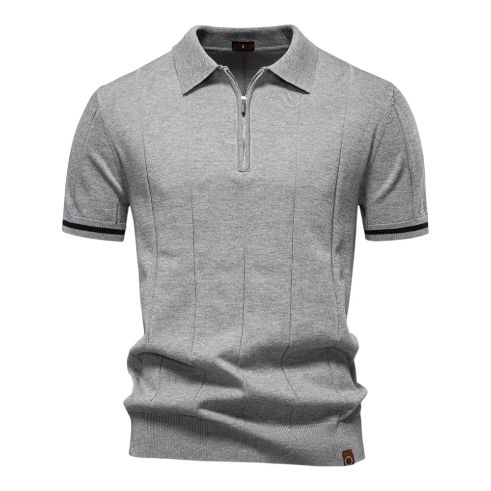 Tobias | Pionowa dzianinowa koszulka polo