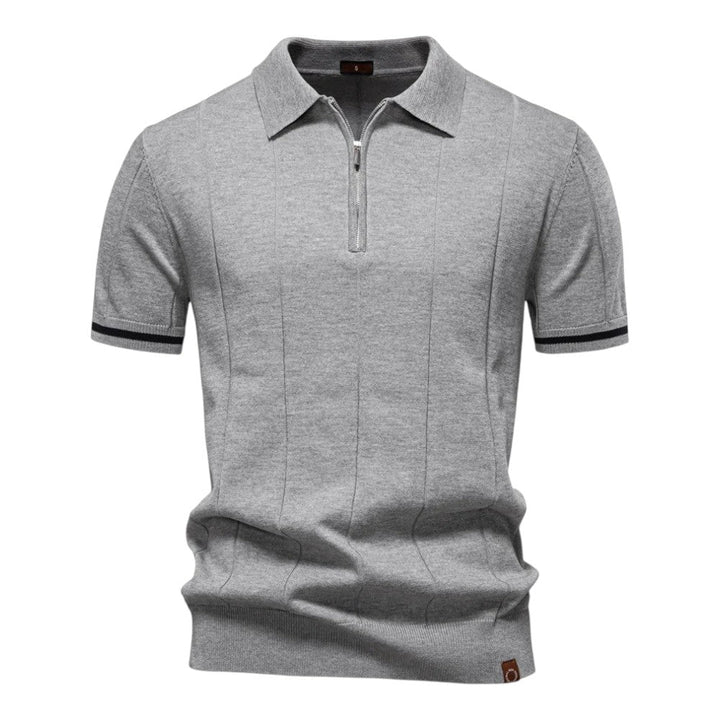 Tobias | Pionowa dzianinowa koszulka polo