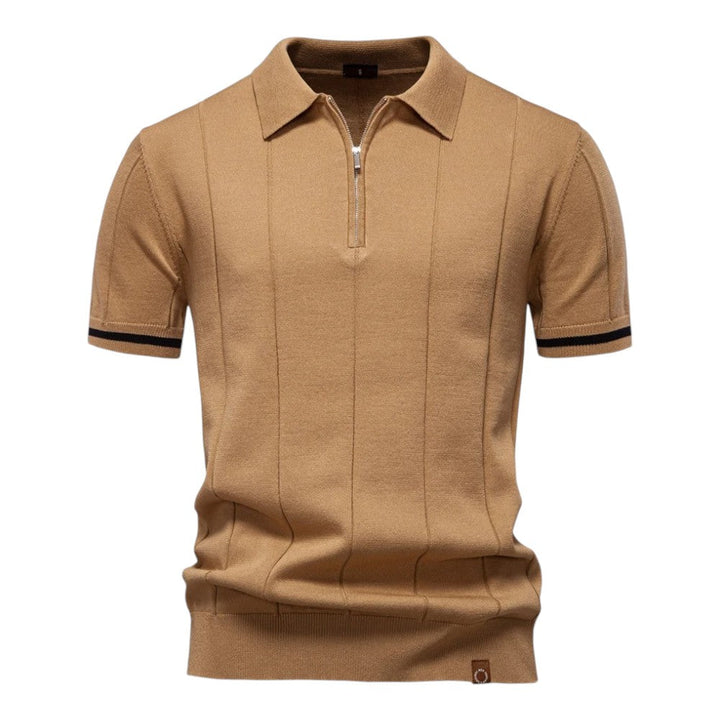 Tobias | Pionowa dzianinowa koszulka polo