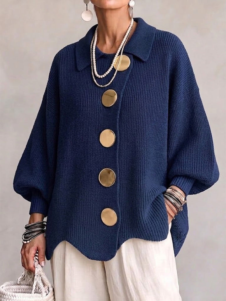 Rina | Elegancki kardigan oversize z efektownymi guzikami