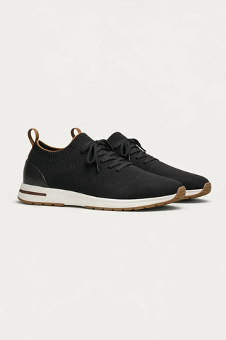 Lekkie czarne sneakersy z dzianiny Active