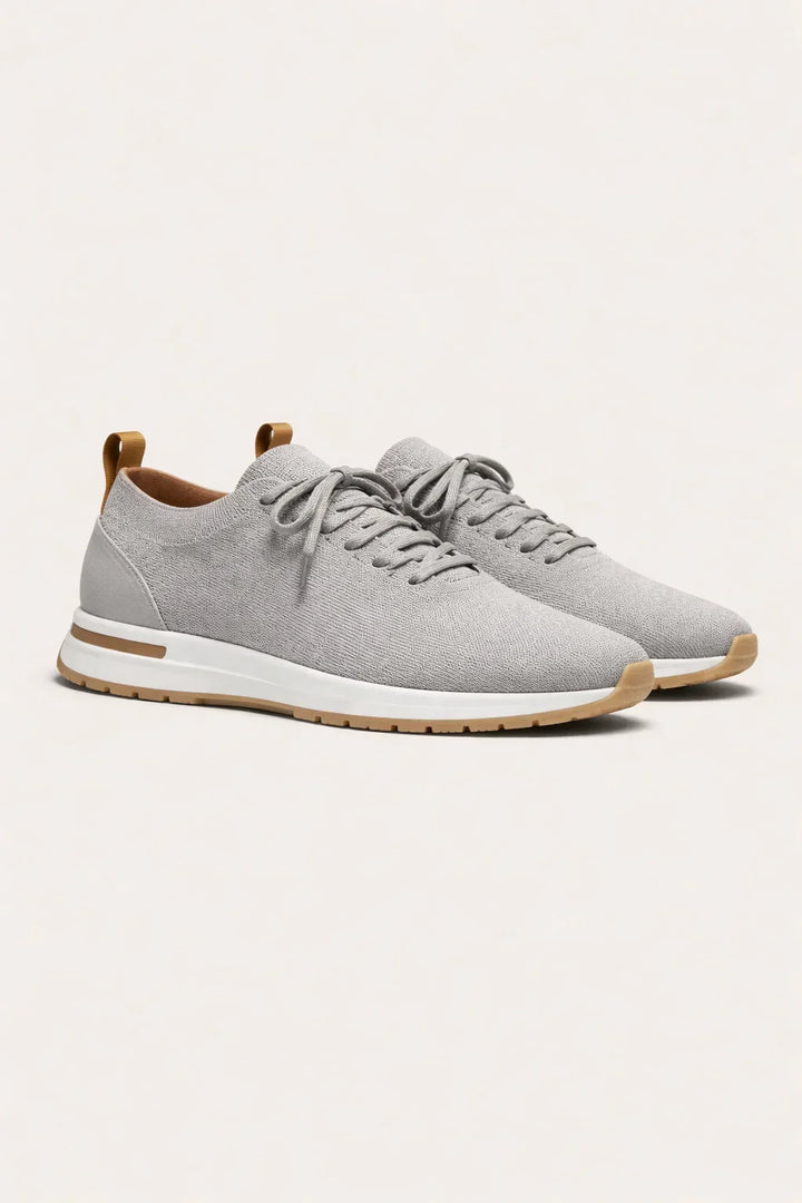 Lekkie szare sneakersy z dzianiny Active.